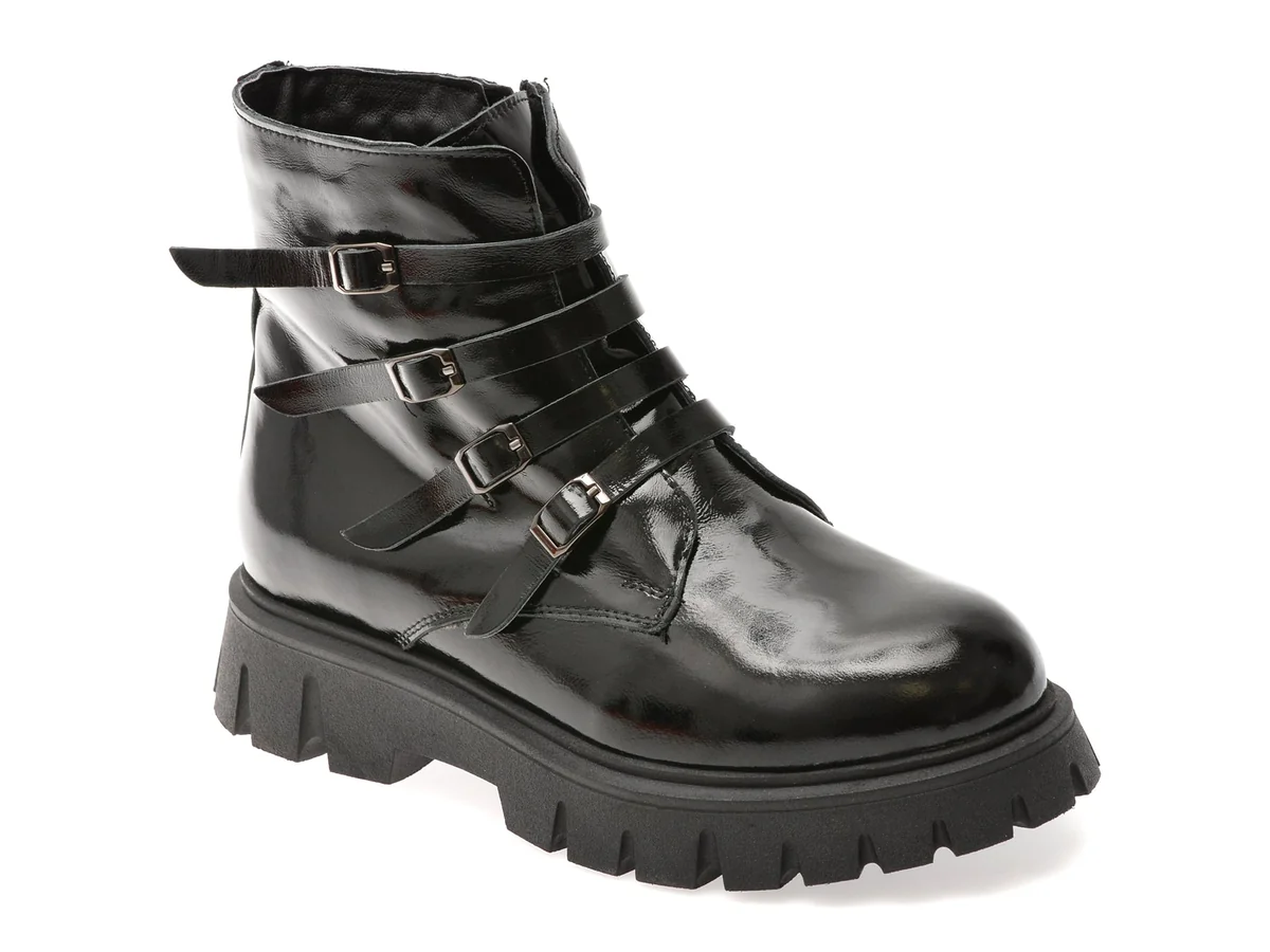 Ghete Gryxx Negre, 3772513, Din Piele Naturală Lăcuită