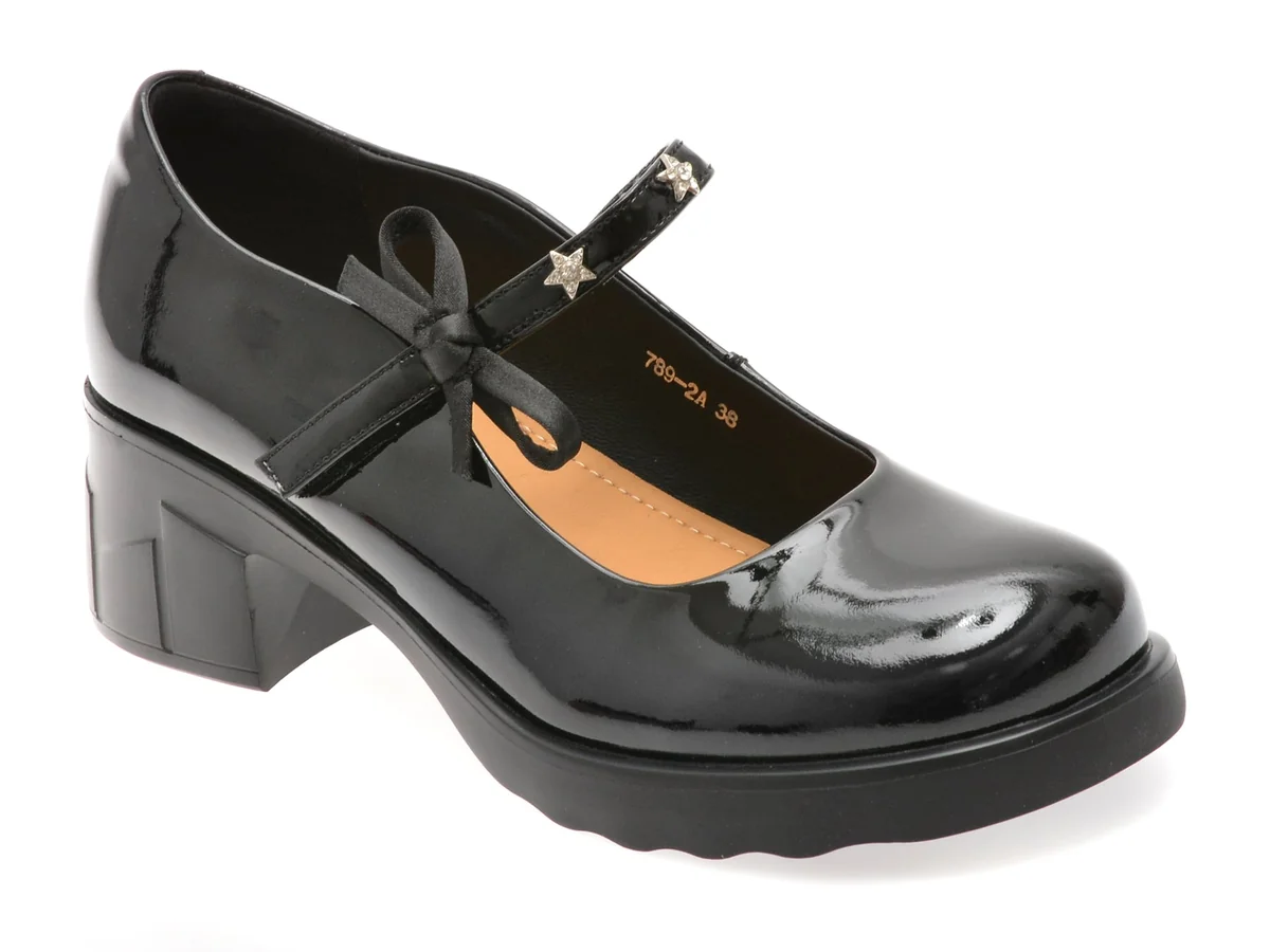 Pantofi Gryxx Negri 789 Din Piele Naturala Lacuita