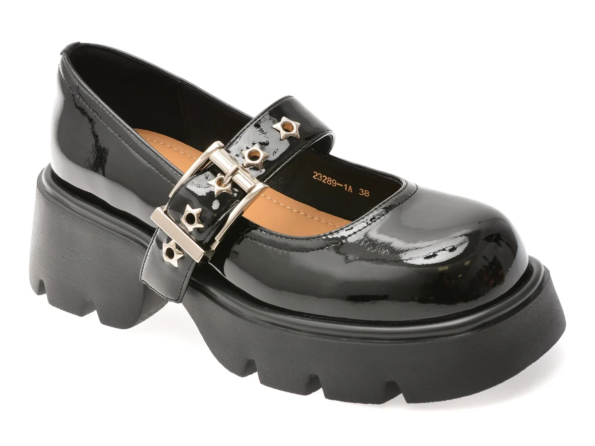 Pantofi Gryxx Negri, 23289, Din Piele Naturala Lăcuită