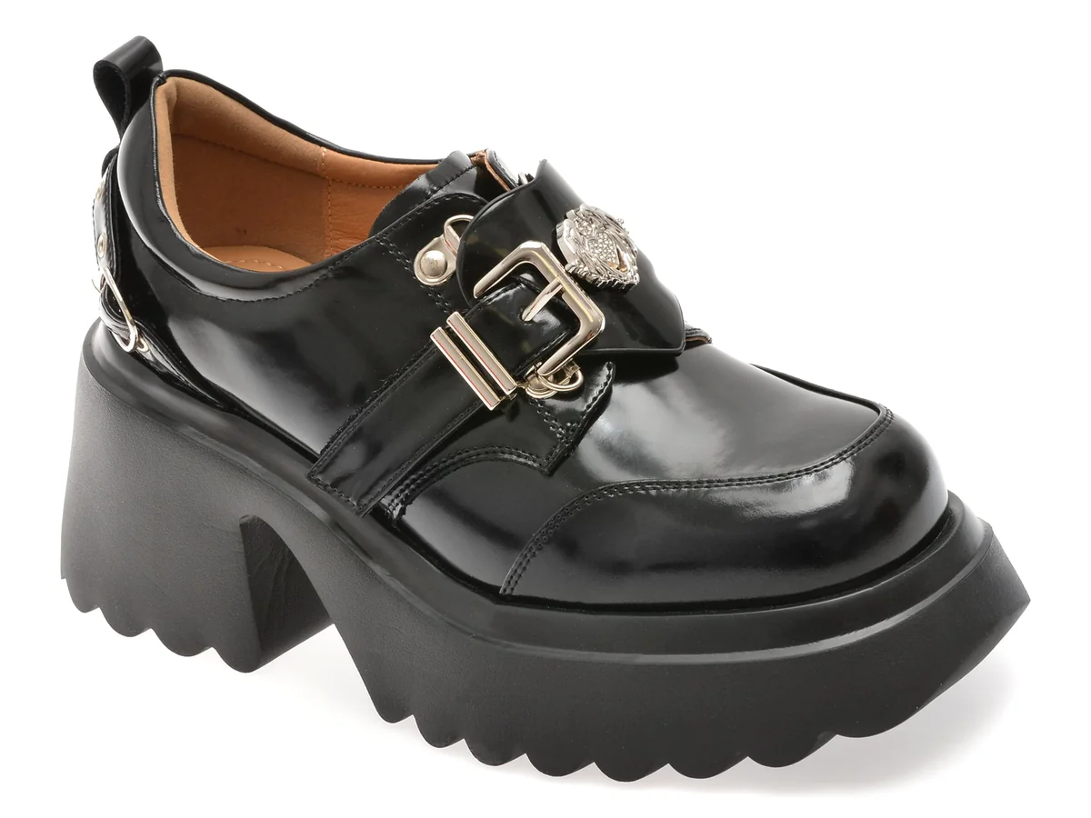 Pantofi Gryxx Negri, 25012, Din Piele Naturala