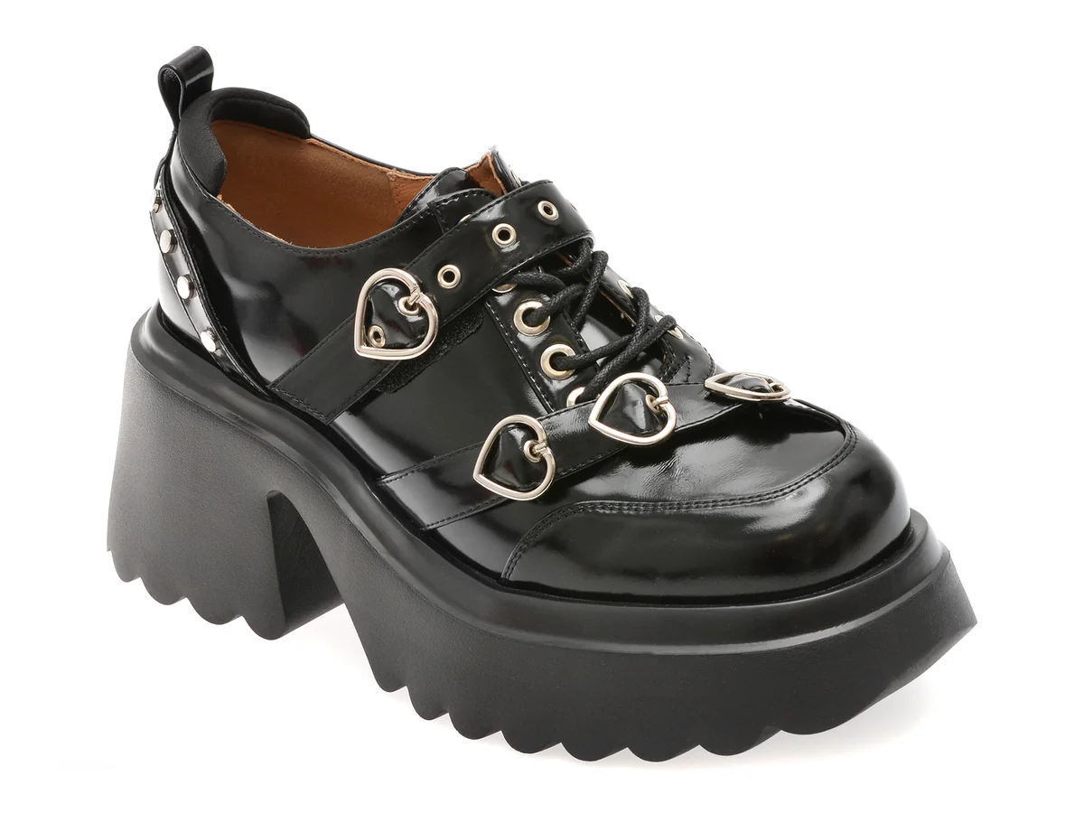 Pantofi Gryxx Negri, 25011, Din Piele Naturala