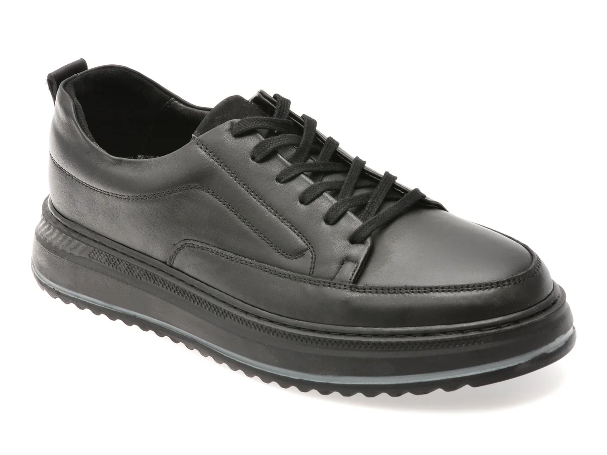 Pantofi Sport Gryxx Negri, BS4150, Din Piele Naturala