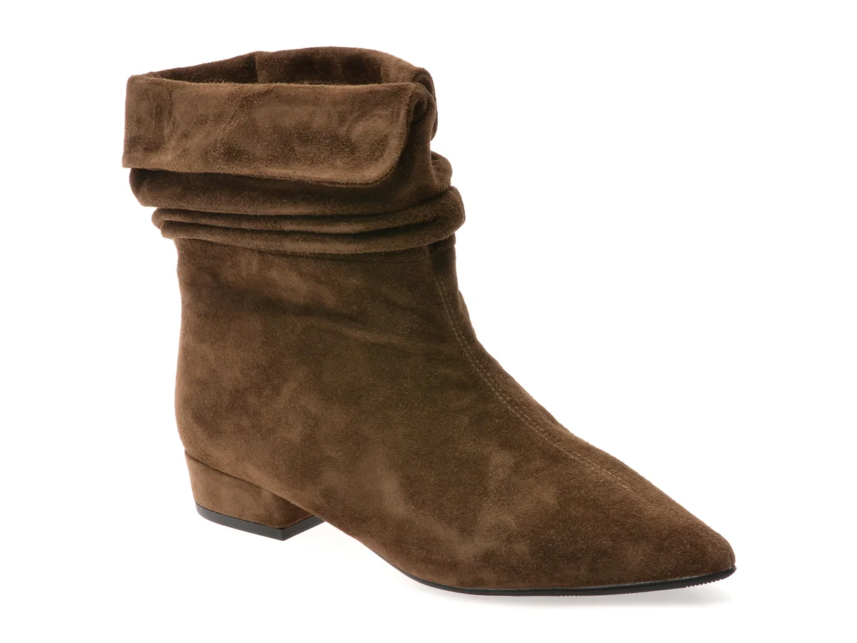 Botine Epica Kaki, H3127J, Din Piele Intoarsa