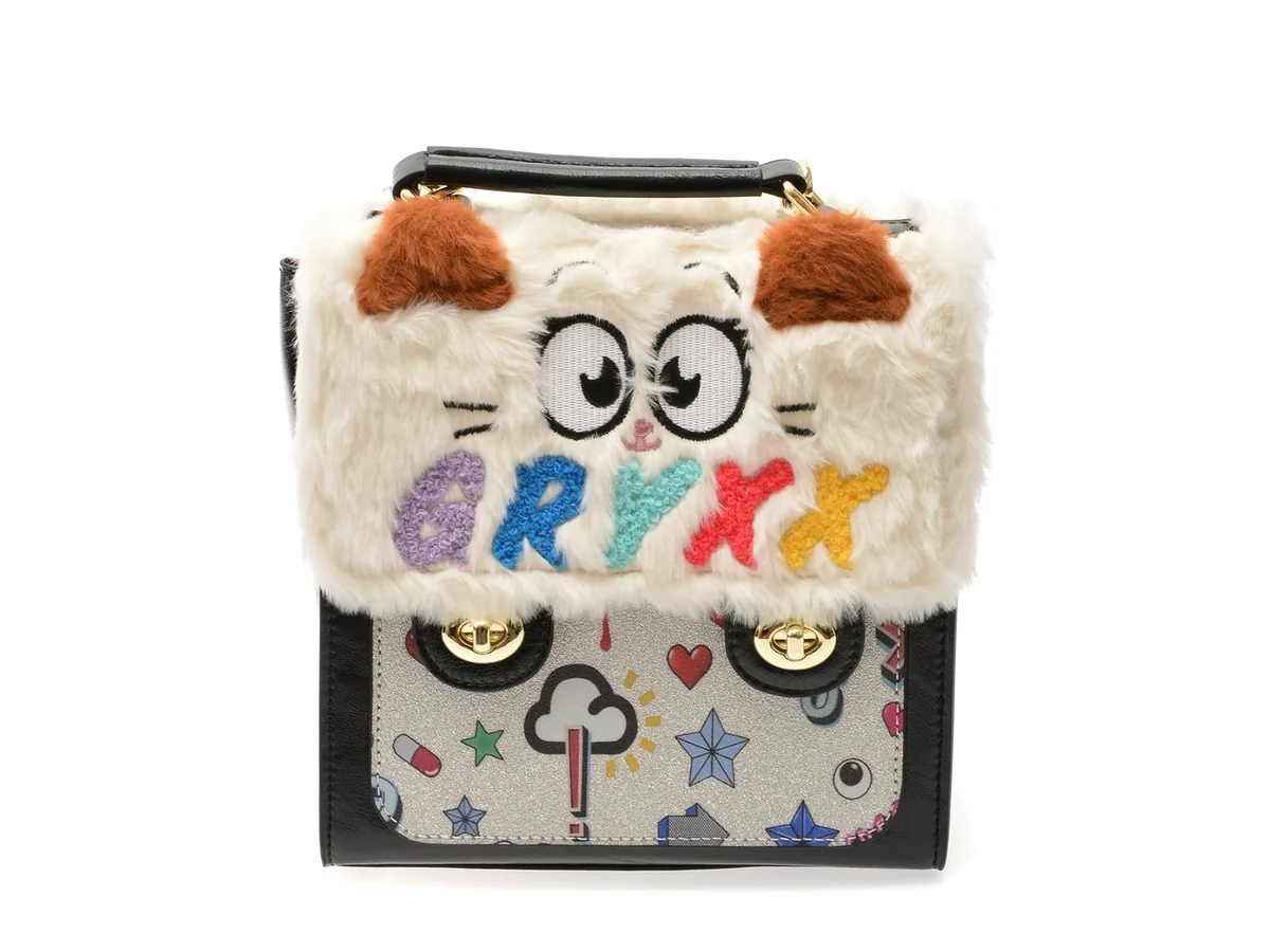 Geanta Gryxx Alb-Negru, 2756, Din Piele Ecologică