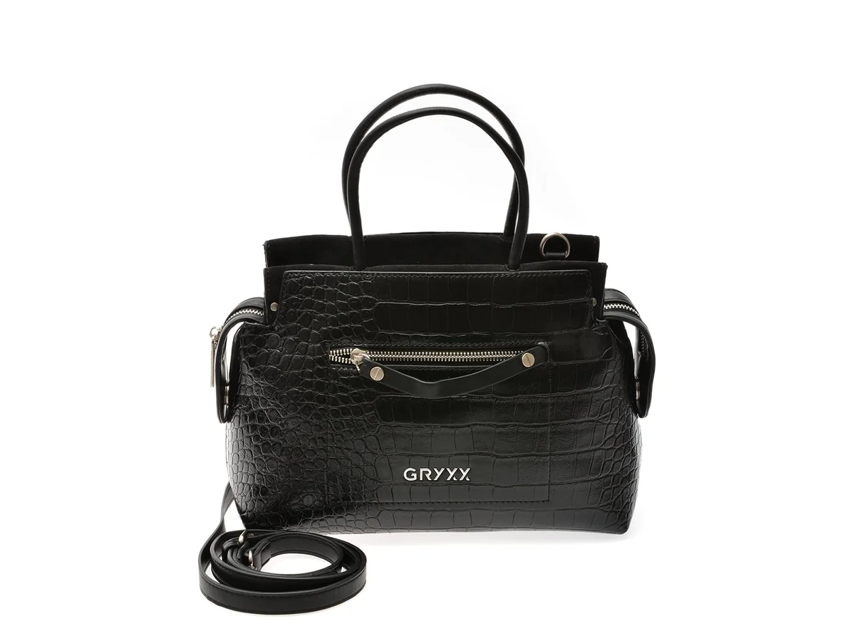 Geanta Gryxx Neagra, 2740, Din Piele Ecologica