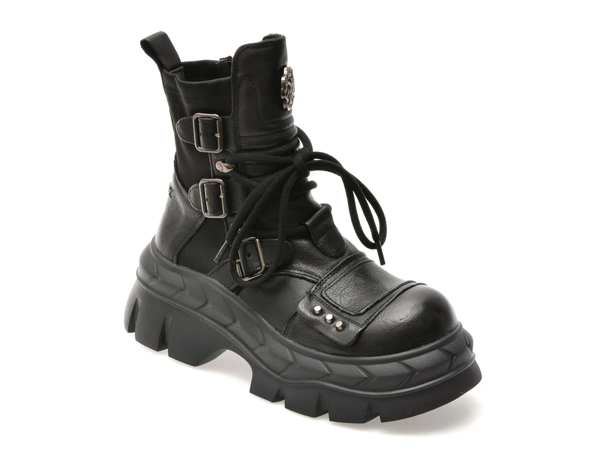 Bocanci Gryxx Negri, 2622, Din Piele Naturala