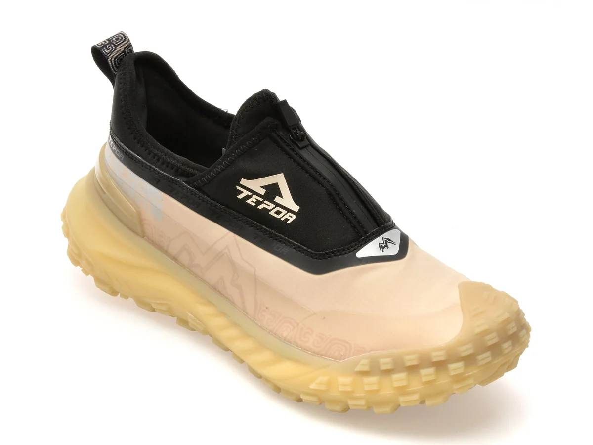 Pantofi Sport TEPOR Negri, TP755, Din Material Textil