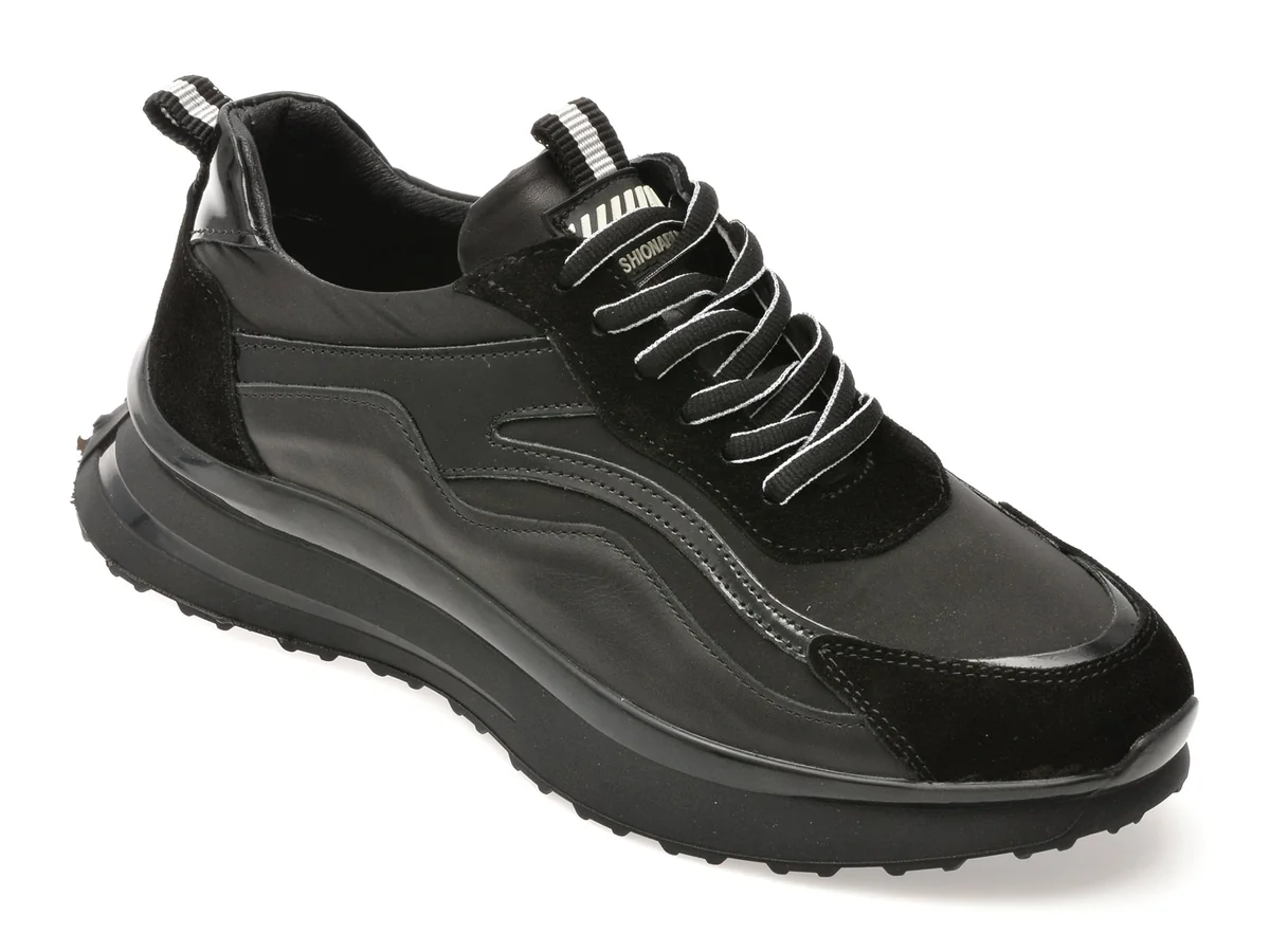 Pantofi Sport Gryxx Negri, Ed002, Din Piele Naturala