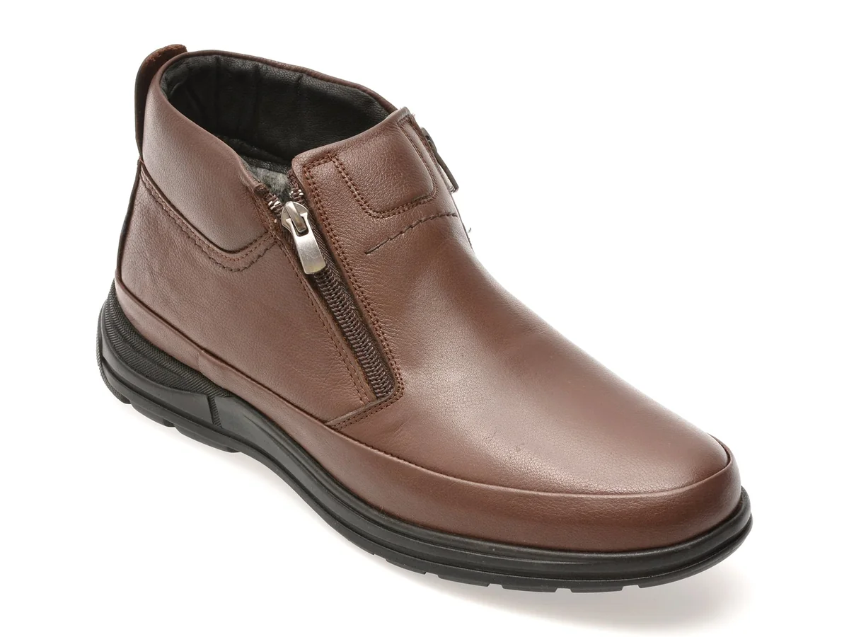 Ghete Bite The Bullet Maro, SH2401, Din Piele Naturala