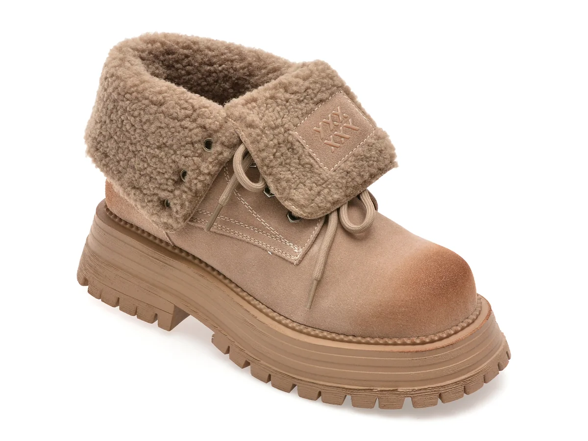 Ghete Gryxx Bej 3122 Din Piele Intoarsa