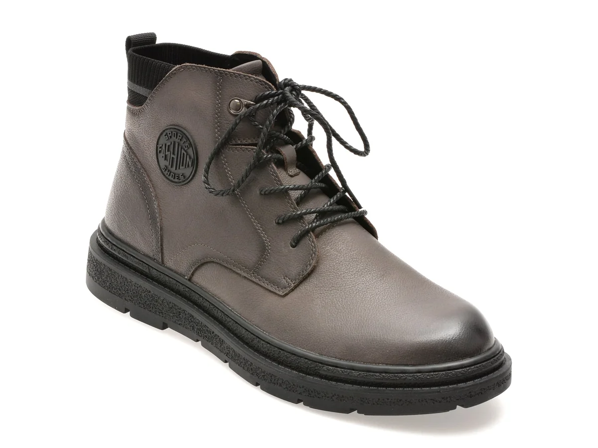 Ghete Bite The Bullet Gri, 28081, Din Piele Naturala