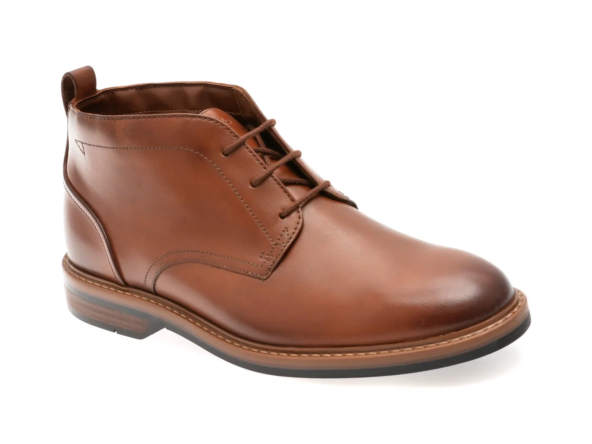 Ghete Elegante Clarks Maro, Aldwin Chukka, Din Piele Naturala