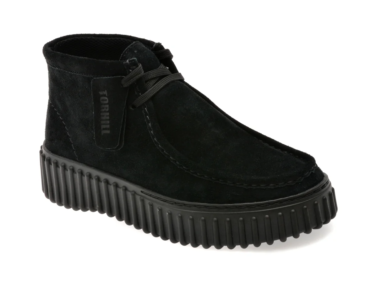 Ghete Clarks Negre, Torhill Moss, Din Piele Întoarsă