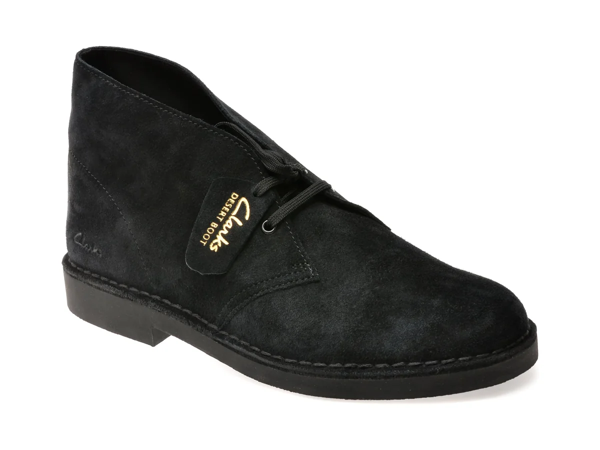 Ghete Clarks Negre, Desert Bt Evo, Din Piele Întoarsă