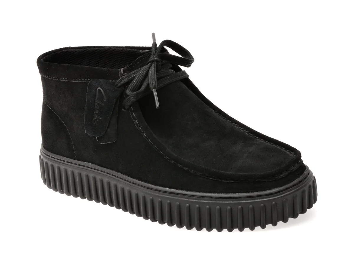 Ghete Clarks Negre Torhill Hi Din Piele Întoarsă