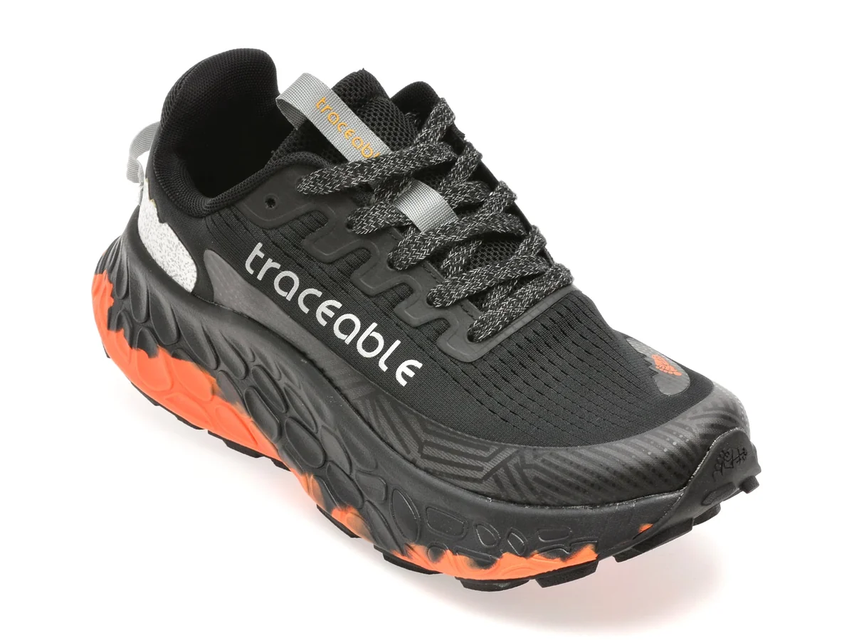 Pantofi Sport Traceable Negri, 6655, Din Material Textil