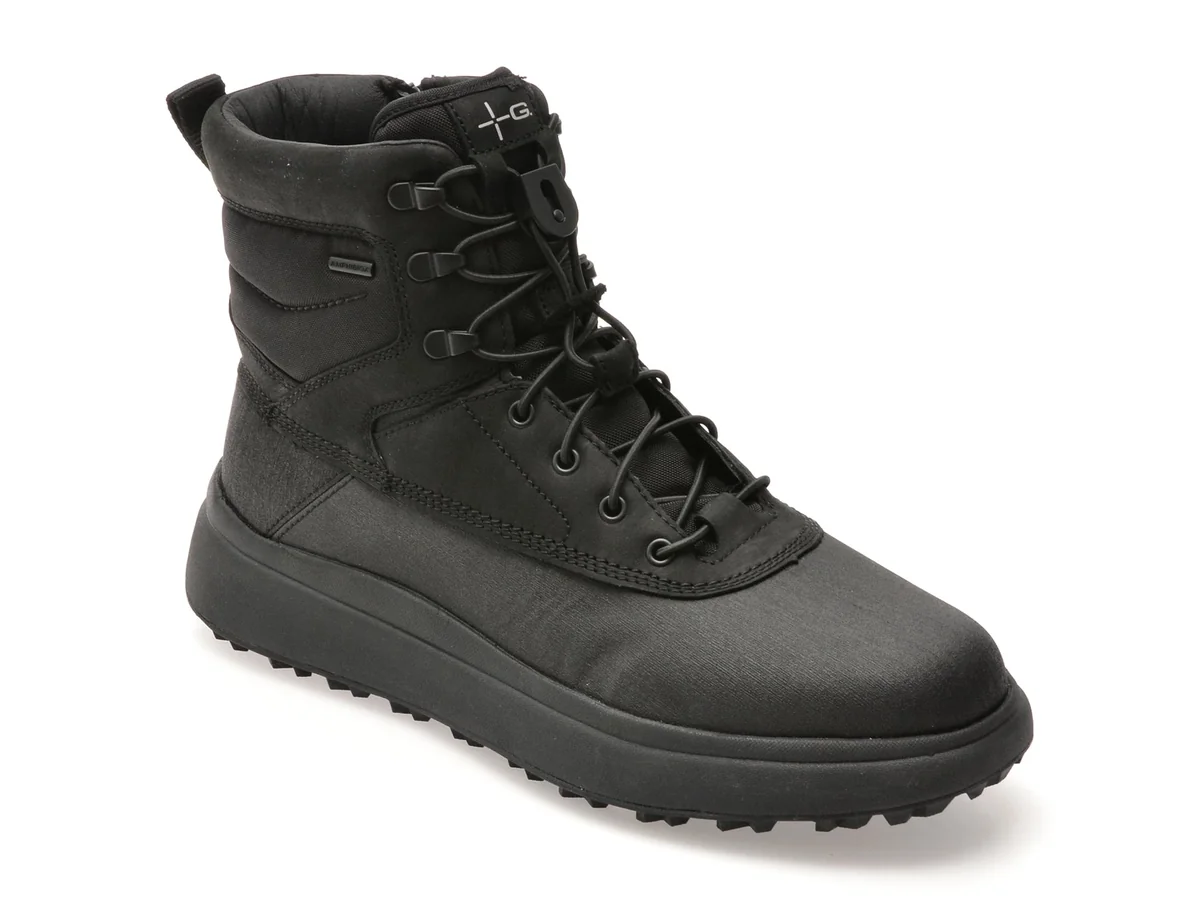 Ghete Geox Negre, U56FZD, Din Piele Ecologica