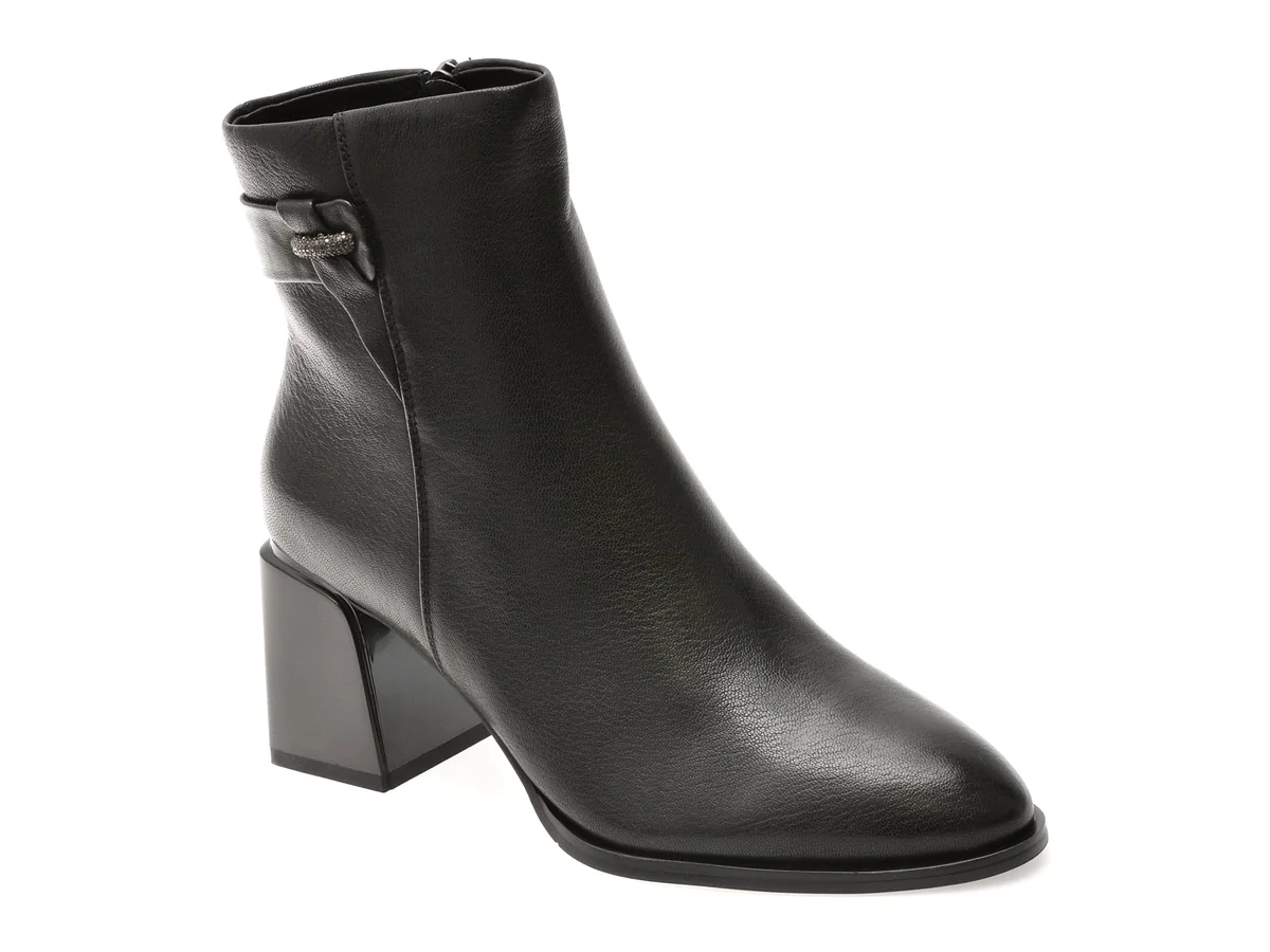 Botine Epica Negre, 4F5133, Din Piele Naturală