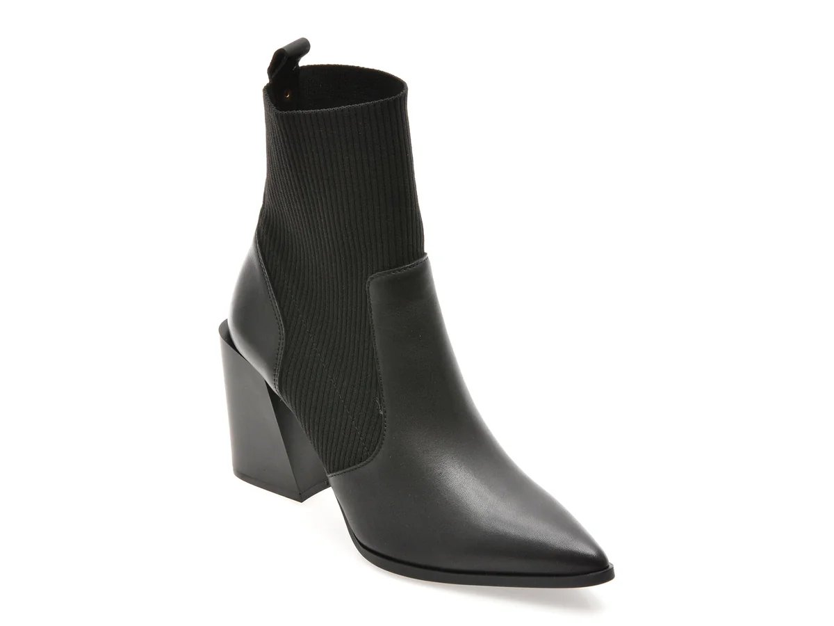Botine Elegante Aldo Negre, Ganina 001, Din Piele Naturala