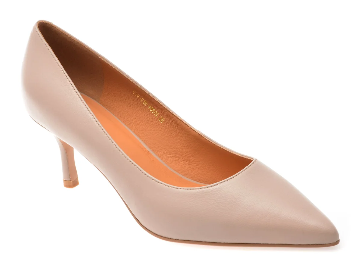 Pantofi Eleganti Epica Nude, E7601A, Din Piele Naturala