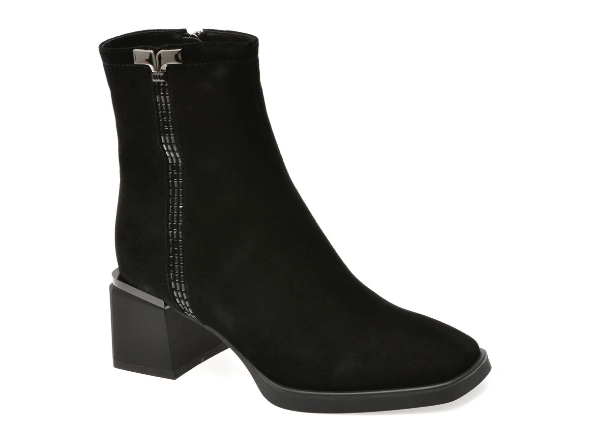 Ghete Flavia Passini Negre, A413, Din Piele Întoarsă