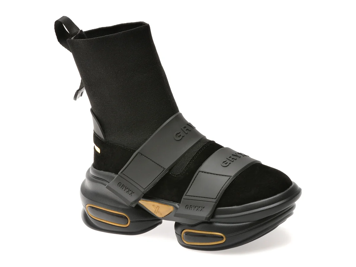 Ghete Gryxx Negre, 20127, Din Material Textil