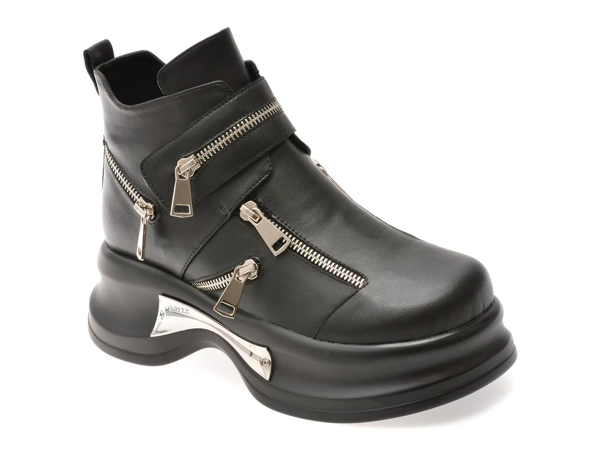 Ghete Gryxx Negre, Eb997, Din Piele Naturala