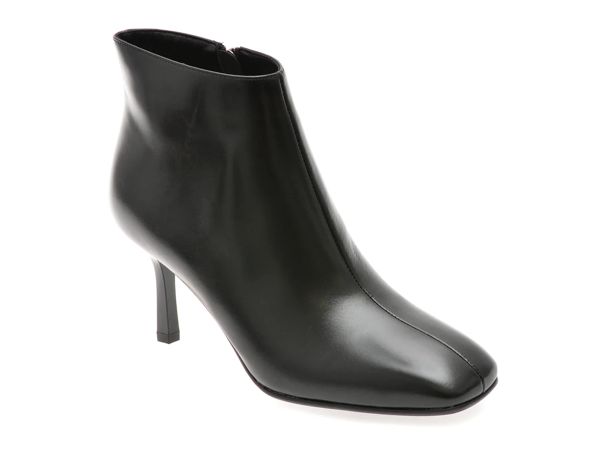 Botine Elegante Epica Negre, E37860B, Din Piele Naturala