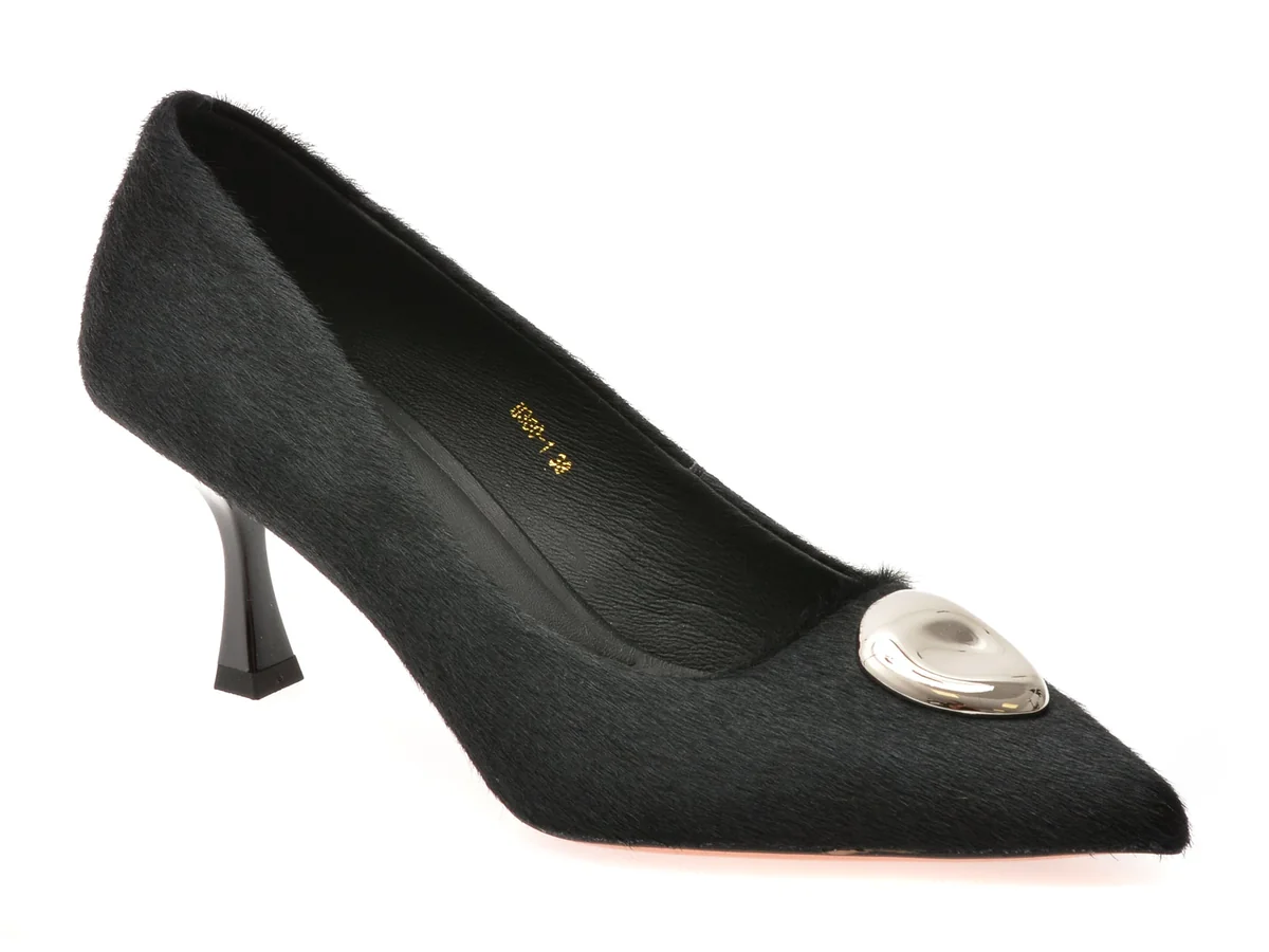Pantofi Eleganți Epica Negri, 3601, Din Piele Naturală