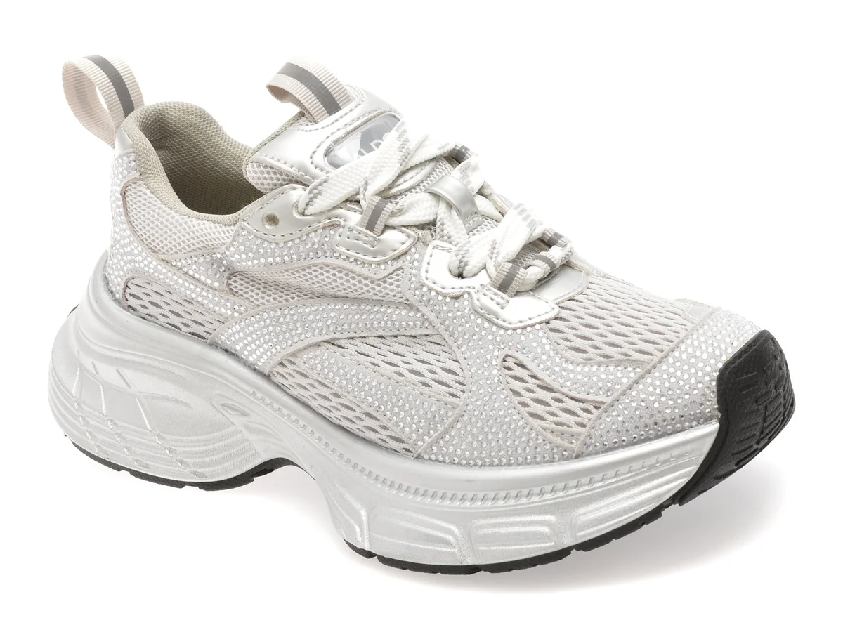 Pantofi Sport Aldo Argintii, Powerplay 040, Din Material Textil