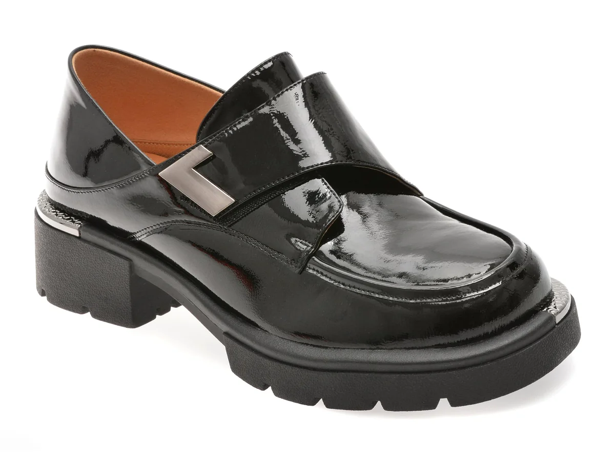 Mocasini Gryxx Negri, M304, Din Piele Naturală Lăcuită