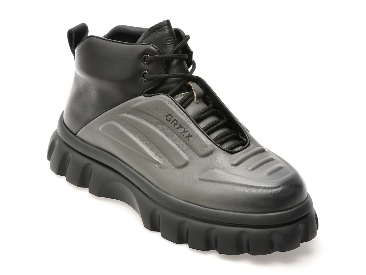 Ghete Gryxx Gri, Ln39, Din Piele Naturala
