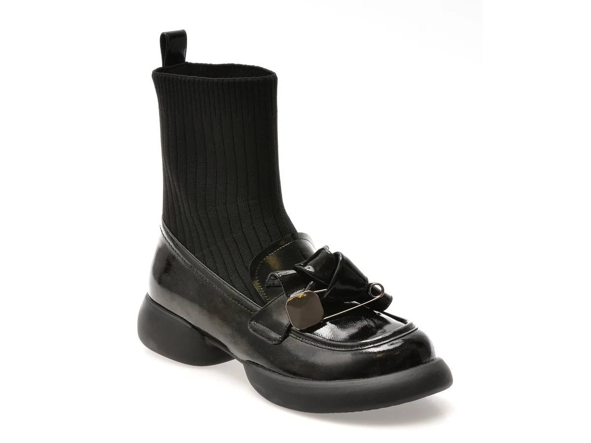 Ghete Gryxx Negre, 5W306T, Din Piele Naturală Lăcuită