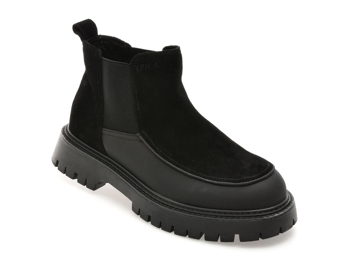 Ghete Epica Negre, Ln58, Din Piele Naturala