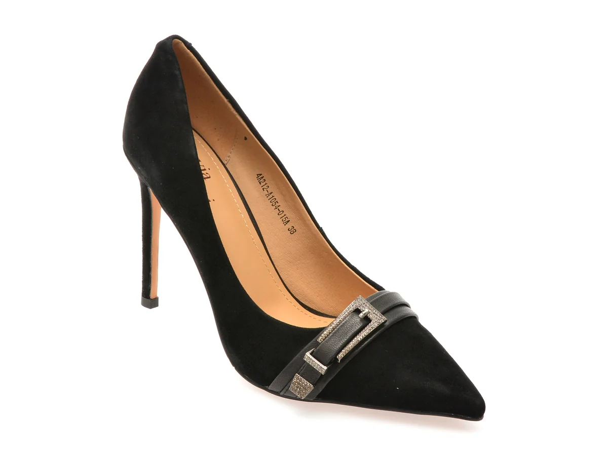 Pantofi Eleganti Flavia Passini Negri, 4A212, Din Piele Întoarsă
