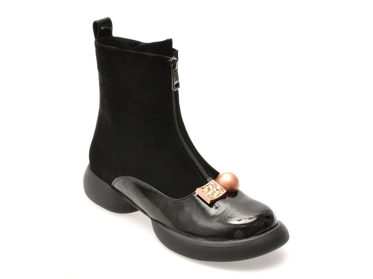 Ghete Gryxx Negre 5W306 Din Piele Intoarsa