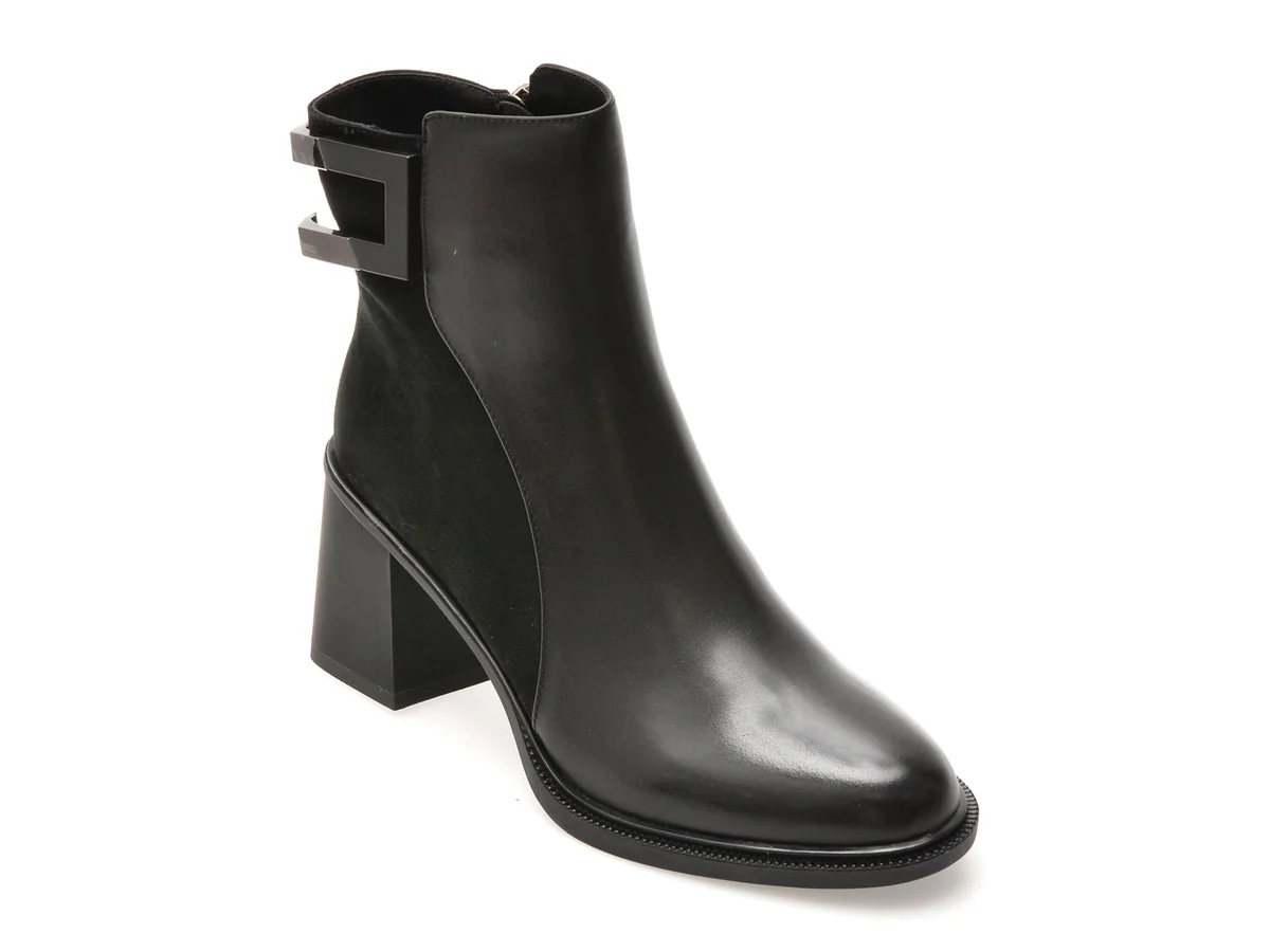 Ghete Epica Negre, M202B, Din Piele Naturala