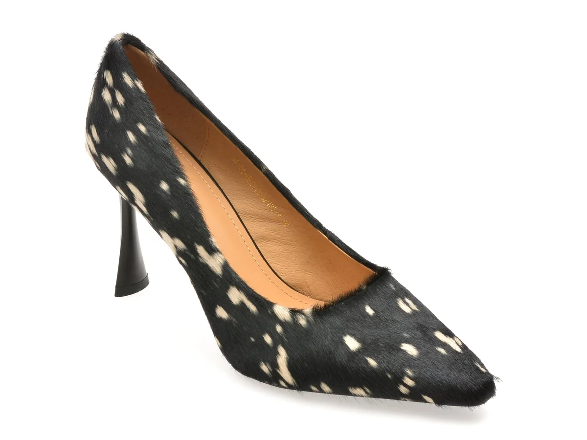 Pantofi Eleganți Epica Negri, 5L106, Din Piele Naturală