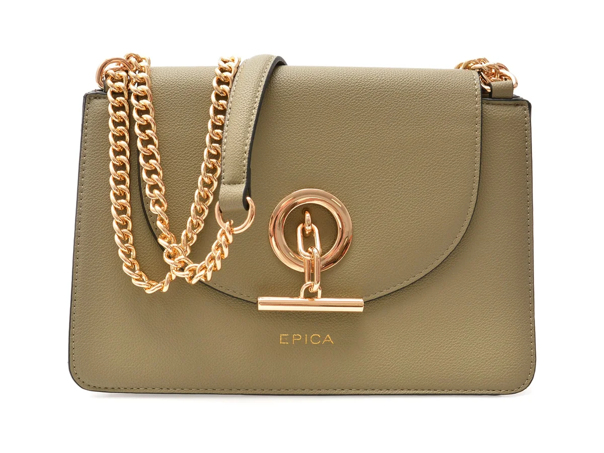 Geanta Epica Verde, 7011, Din Piele Ecologica