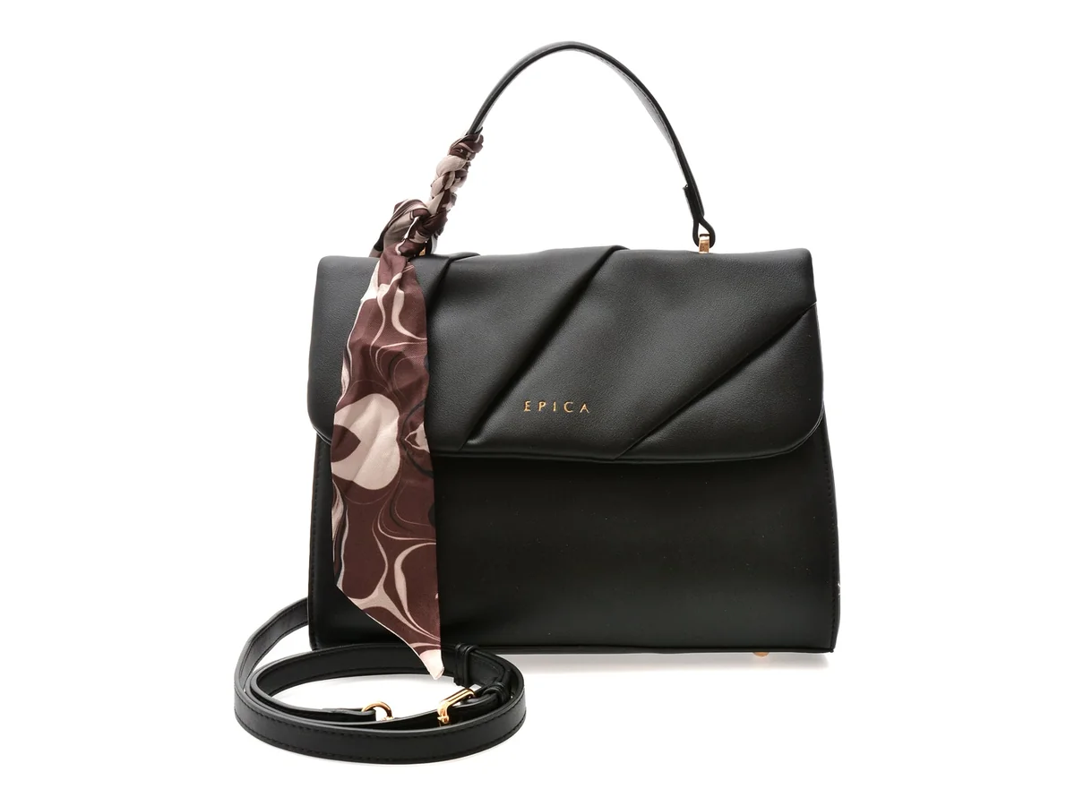 Geanta Epica Neagra, 8028, Din Piele Ecologica