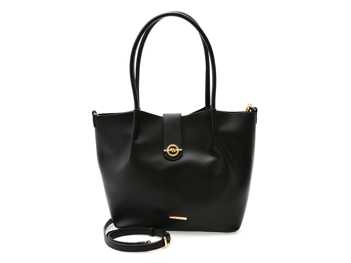 Geanta Epica Neagră, 7044, Din Piele Ecologică