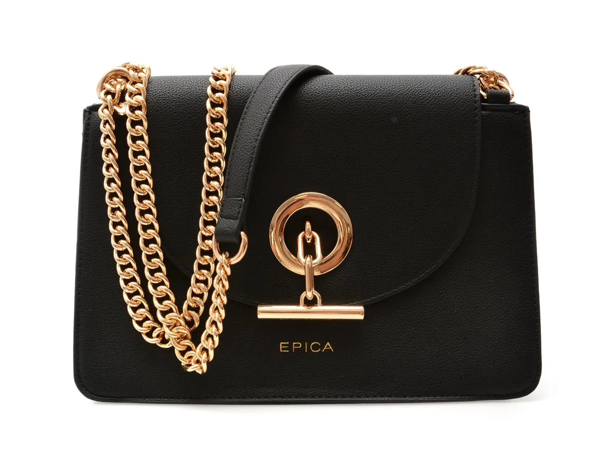 Geanta Epica Neagra, 7011, Din Piele Ecologica