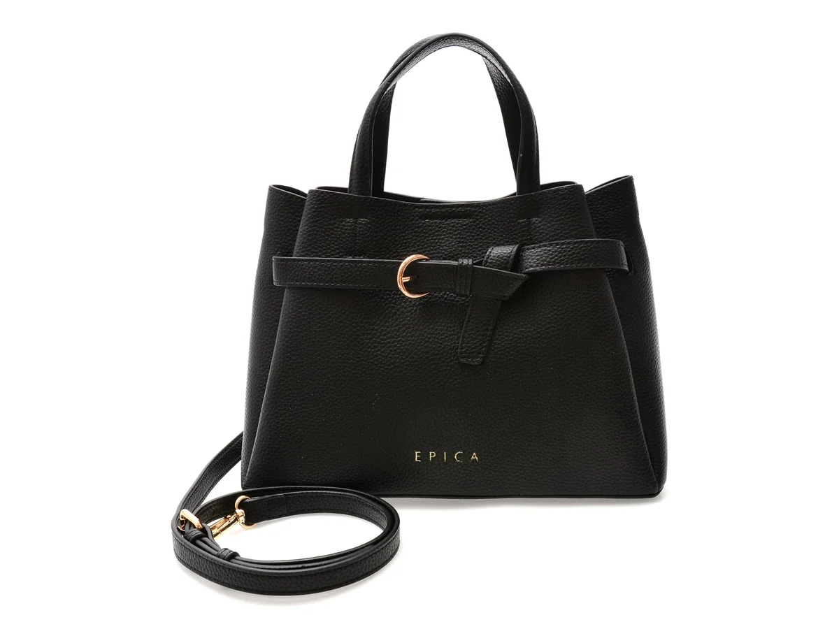 Geanta Epica Neagra, 6027, Din Piele Ecologica