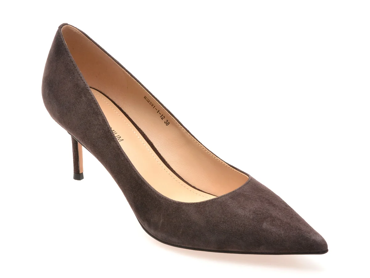 Pantofi Eleganți Epica Premium Maro 2591 Din Piele Întoarsă