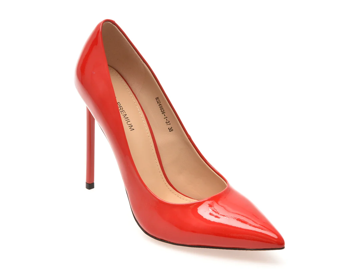 Pantofi Eleganti Epica Premium Rosii, 249836, Din Piele Naturala Lăcuită