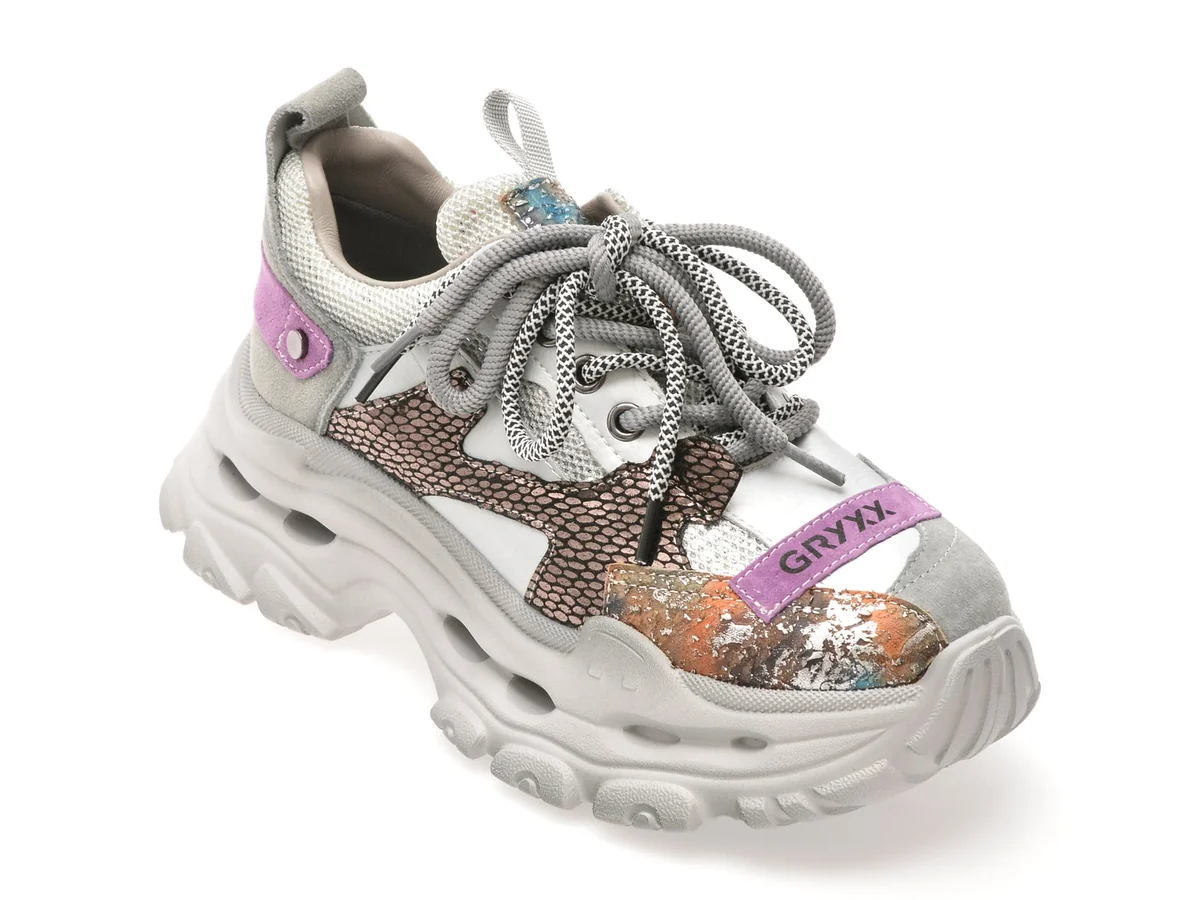 Pantofi Sport Gryxx Gri, 2926, Din Piele Naturala