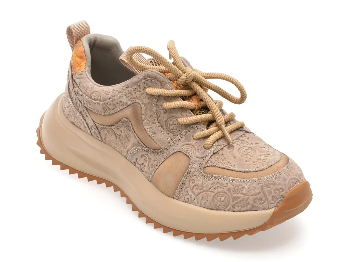 Pantofi Sport Epica Gri 5388 Din Piele Naturala