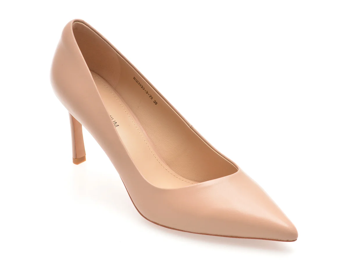 Pantofi Eleganti Epica Premium Nude, 23933, Din Piele Naturala
