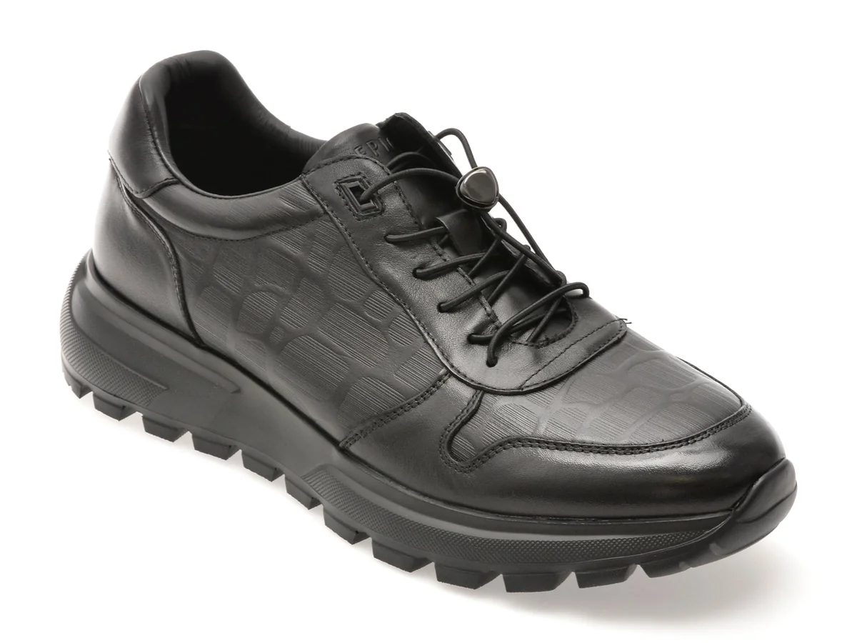 Pantofi Sport Epica Negri, 9750, Din Piele Naturala