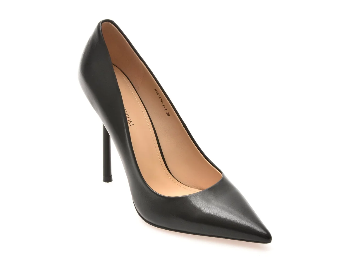 Pantofi Eleganti Epica Premium Negri, 25129, Din Piele Naturala